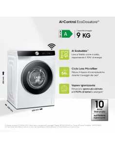 Samsung Lavatrice AI Control Ecodosatore 9Kg WW90DG6U85LKU3 2