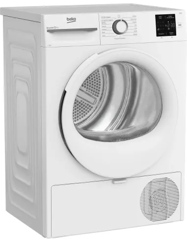 Beko BMT491WI_IT, Asciugatrice 9kg, Classe C, Linea Estetica NX, motore inverter, Display digitale, colore Bianco, oblò Bianco