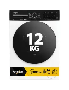 Whirlpool FRONT LOADER STD, Capacità 12kg, classe A -10%, bianco, Autodose, vapore, porta nera, Wi-Fi