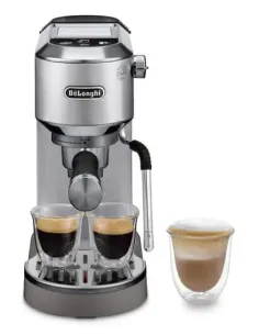 De’Longhi Dedica Duo EC890.M Macchina da Caffè Manuale Espresso, Cappuccino e Cold Brew, Compatibile con Polvere o Cialde