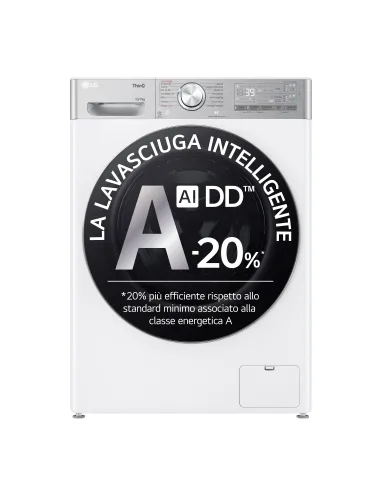 LG D4R9513TPWC Lavasciuga 13 7kg AI DD, Classe D, 1400 giri, TurboWash 360, Autodosaggio