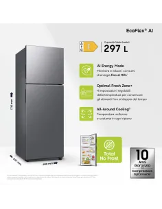 Samsung Frigorifero Doppia Porta EcoFlex AI 305L RT31CG5624S9 2