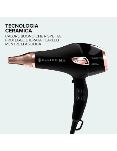 Bellissima Imetec Ceramic P5 3800, Asciugacapelli Professionale Per Capelli Morbidi e Luminosi, Tecnologia Ceramica, Potenza