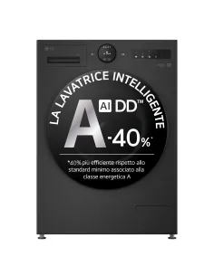 LG F4X7013TBB Lavatrice 13kg AI DD™ Serie X7, Classe A-40%, 1400 giri, Display Easy Circle, Wi-Fi, AI Wash, TurboWash