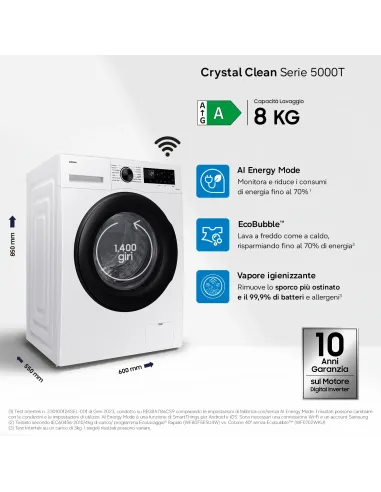 Samsung Lavatrice Crystal Clean 8 kg WW80CGC04DAEET