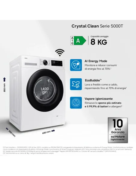 Samsung Lavatrice Crystal Clean 8 kg WW80CGC04DAEET