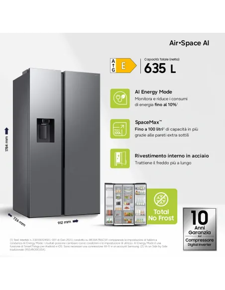 Samsung Frigorifero Side By Side 640L RS70F65KETEF