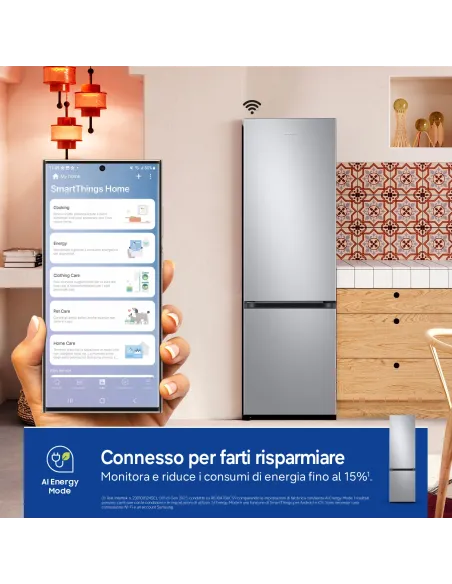 Samsung Frigorifero Combinato EcoFlex AI 2m 387L RB38C607AS9