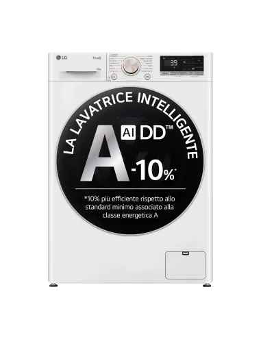LG F4R7010TSWG Lavatrice 10kg AI DD, Classe A-10%, 1400 giri, TurboWash, Vapore