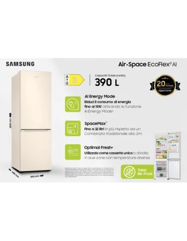Samsung RB38C603DEL frigorifero Combinato EcoFlex AI Libera