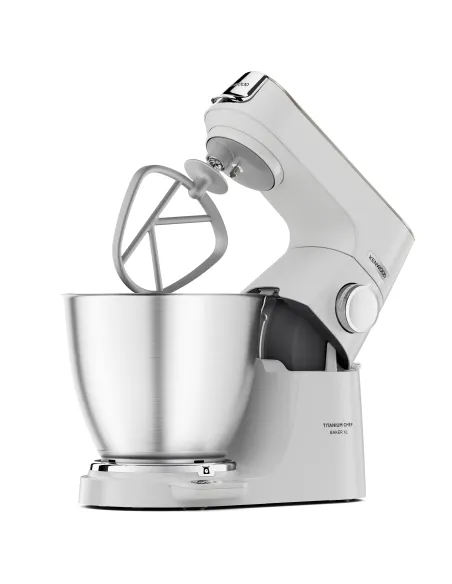 Kenwood Titanium Chef Baker XL Lite - Impastatrice planetaria, 3 ganci e fruste,1200W, 7L, Bianco (KVL65.001WH)