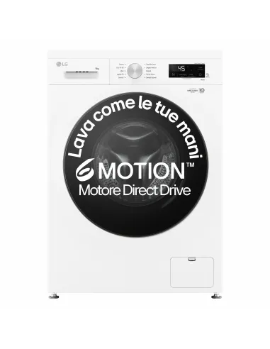 LG F4NX1009NWB Lavatrice smart 9kg, Classe A, 1400 giri, 6 Motion, Allergy Care, Bianca