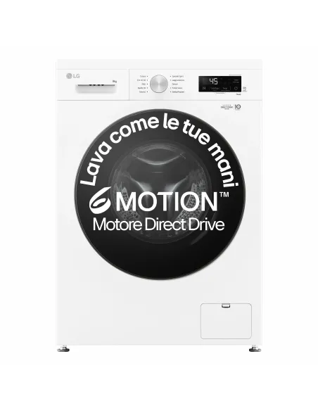 LG F4NX1009NWB Lavatrice smart 9kg, Classe A, 1400 giri, 6 Motion, Allergy Care, Bianca