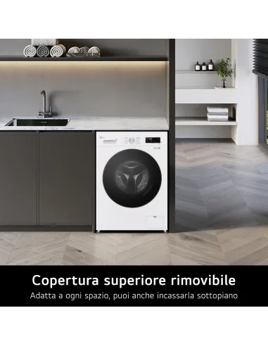 LG F4NX1009NWB Lavatrice smart 9kg, Classe A, 1400 giri, 6 Motion, Allergy Care, Bianca