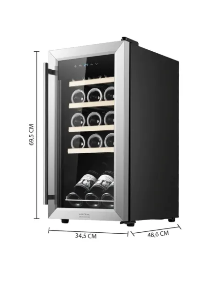 Cecotec 00121 cantina vino Cantinetta vino con compressore Libera installazione Acciaio inox 15 bottiglia bottiglie