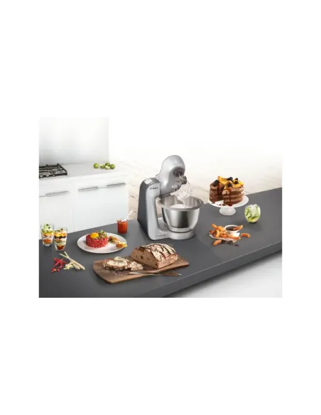 Bosch MUM59S81DE robot da cucina 1000 W 3,9 L Nero, Acciaio inox