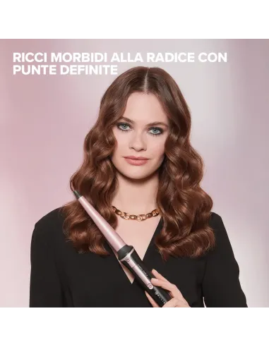 Bellissima Imetec Iconic Curls, ferro arricciacapelli, rivestimento in ceramica, forma conica per ricci stretti e morbidi,