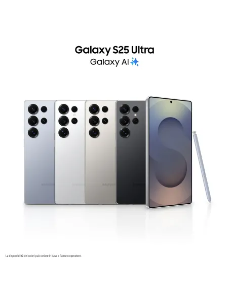 Samsung Galaxy S25 Ultra Smartphone AI, Display 6.9'' QHD+ Dynamic AMOLED 2X, Fotocamera 200MP, RAM 12GB, 256GB, 5.000 mAh,