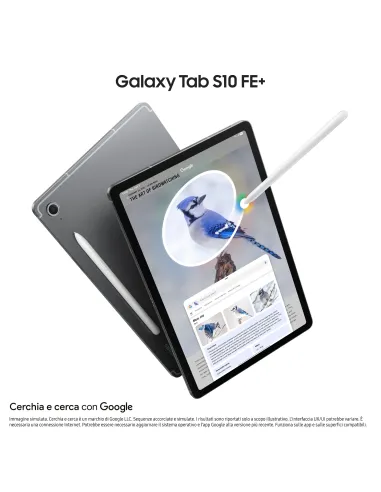 Samsung Galaxy Tab S10 FE+, Android Tablet, Display 13.1" LCD, Wifi, RAM 12GB, 256GB, 10.090 mAh, S Pen, Android 15, IP68, Gray