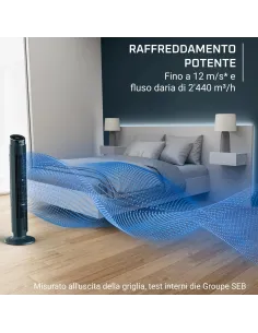 Rowenta Eole Silence Force Ventilatore a Torre, Raffrescamento Intenso, Silenzioso VU7050F0 2