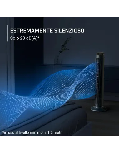 Rowenta Eole Silence Force Ventilatore a Torre, Raffrescamento Intenso, Silenzioso VU7050F0