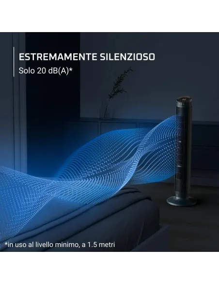 Rowenta Eole Silence Force Ventilatore a Torre, Raffrescamento Intenso, Silenzioso VU7050F0