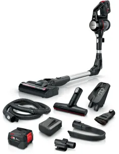 Bosch BSS715FRSH scopa elettrica Aspirapolvere a bastone 2 in 1 Batteria Secco Senza sacchetto 0,3 L Nero, Argento 5 Ah