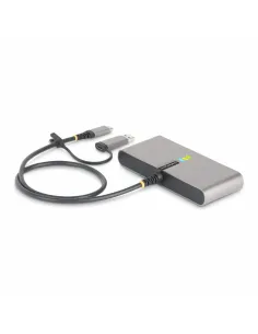 StarTech.com Hub USB-C a 2 porte con Ethernet e RS-232, dongle USB-C a USB-A collegato, 100W PD Pass-through, 2x USB-A 5Gbps, 2