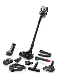 Bosch Serie 8 BSS825ALL scopa elettrica Aspirapolvere elettrica Batteria Secco Senza sacchetto Nero, Bianco 5 Ah