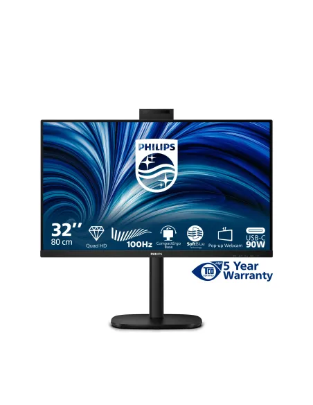 Philips Serie 3000 32B2U3601H 00 Monitor PC 80 cm (31.5") 2560 x 1440 Pixel Quad HD LCD Nero