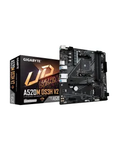 GIGABYTE Scheda madre A520M DS3H V2 - Supporta CPU AMD Ryzen serie 5000 AM4, fino a 4733 MHz DDR4 (OC), PCIe 3.0 x16, LAN GbE,