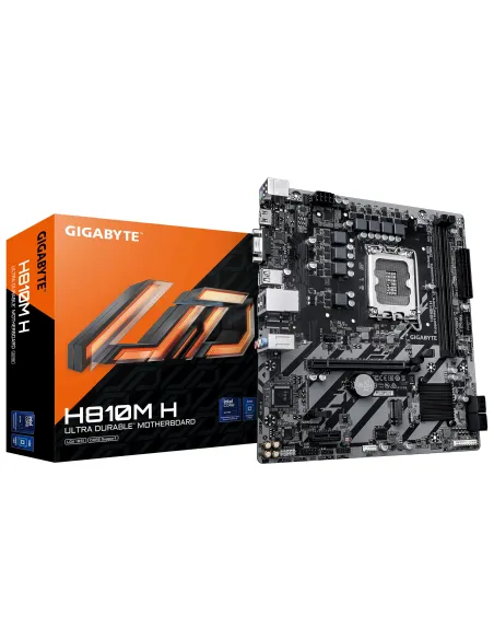 GIGABYTE H810M H Scheda madre - CPU Intel Core Ultra (Serie 2), VRM a 4+1+2 fasi, fino a 6400 MHz DDR5, 1xPCIe 4.0 M.2, LAN