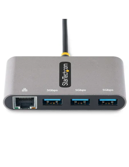StarTech.com Hub USB-C con Ethernet a 3 porte - Adattatore USB Type-C con 3x USB-A e 1X Ethernet Gigabit - Splitter USB C
