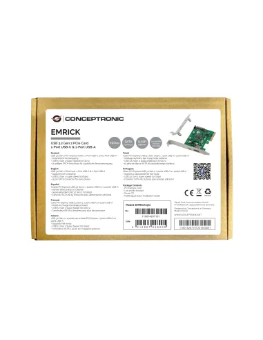 Conceptronic EMRICK09G scheda di interfaccia e adattatore Interno USB 3.2 Gen 2 (3.1 Gen 2)