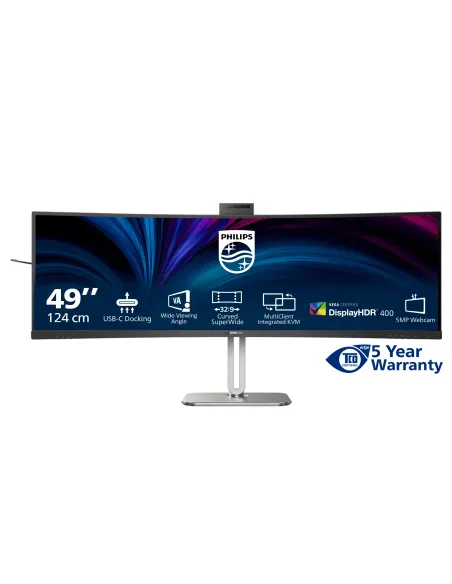Philips Serie 5000 49B2U5900CH 00 Monitor PC 124 cm (48.8") 5120 x 1440 Pixel Dual QHD LCD Nero