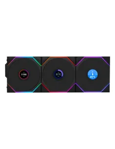Lian Li Uni Fan TL120 LCD Reverse Blade Wireless Case per computer Ventilatore 12 cm Nero 1 pz 2