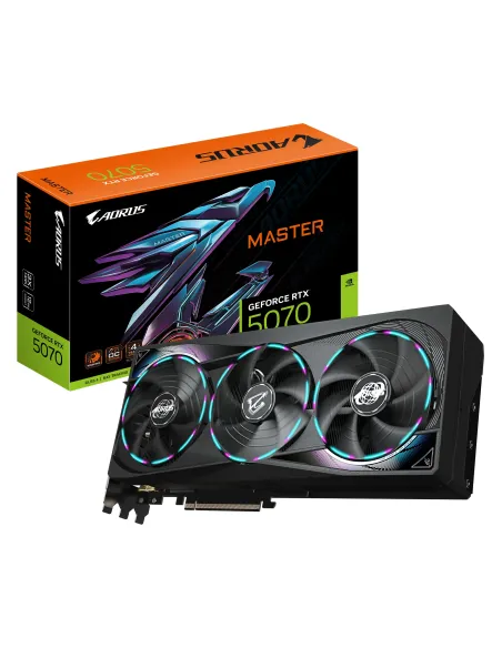 GIGABYTE AORUS GeForce RTX 5070 MASTER 12G Scheda Grafica - 12GB GDDR7, 192 bit, PCI-E 5.0, 2715 MHz Core Clock, 3 x DP 2.1a, 1