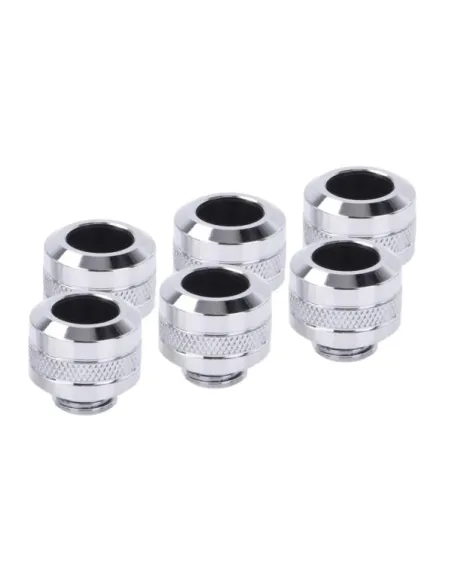 Alphacool Eiszapfen Pro Anschluss 13mm Hardtube Fitting G1/4, 6-Pack - chrome