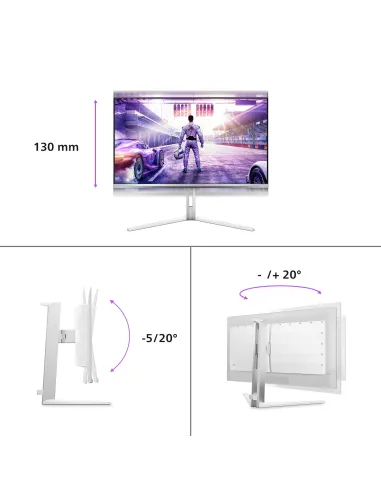 Philips Evnia 8000 27M2N8500 00 Monitor PC 67,3 cm (26.5") 2560 x 1440 Pixel Quad HD QD-OLED Bianco