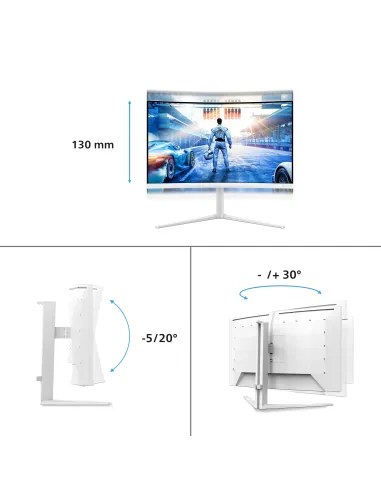 Philips Evnia 5000 32M2C5501 00 Monitor PC 80 cm (31.5") 2560 x 1440 Pixel Quad HD LCD Bianco