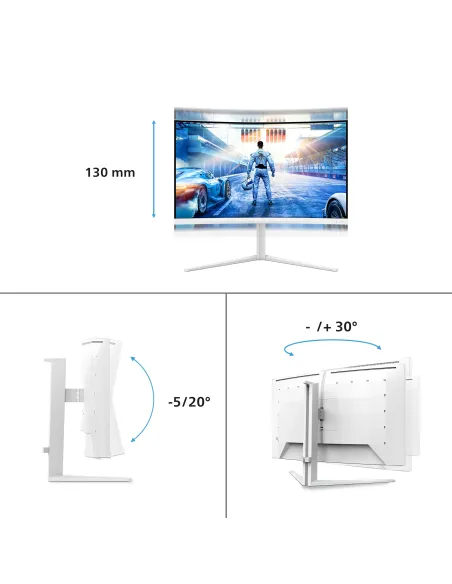Philips Evnia 5000 32M2C5501 00 Monitor PC 80 cm (31.5") 2560 x 1440 Pixel Quad HD LCD Bianco