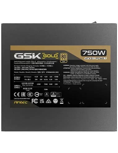Antec 0-761345-20139-1 alimentatore per computer 750 W 20+4 pin ATX ATX Nero