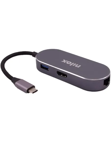 Nilox MINI DOCKING STAT HDMI 3USB PD ETH USB tipo-C