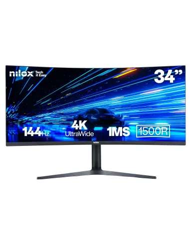 Nilox MONITOR 34" NXM344KD11 ULTRAWIDE 4K CURVO 144HZ 2HDMI 2DP 1MS MMDIA Monitor PC 86,4 cm (34") 3440 x 1440 Pixel UltraWide