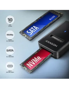 Axagon ADM2-CM contenitore di unità di archiviazione Box esterno SSD Nero M.2 Alimentazione USB 2