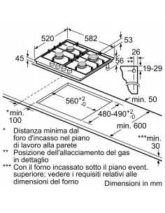 Bosch Serie 4 PGP6B5K85 Piano cottura a gas 60 cm 4 fuochi Acciaio Inox 2