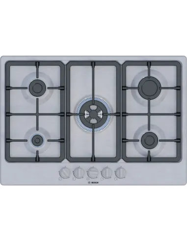 Bosch Serie 4 PGQ7B5K90 Piano cottura a gas 75 cm 5 fuochi Acciaio Inox