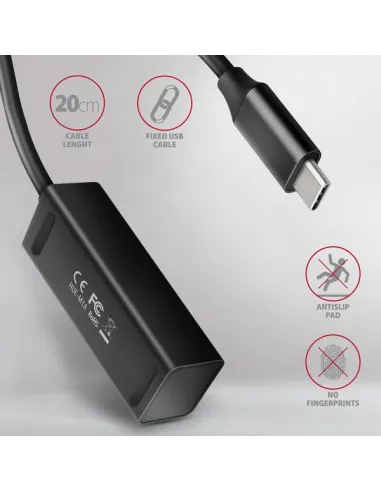 AXAGON HUE-M1C Superspeed USB-C Mini Hub, 4x USB 3.0 - 20cm, schwarz