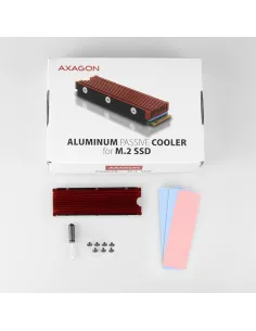 AXAGON CLR-M2 passiver M.2-SSD-Kühlkörper - 2280, Aluminium, rot 2
