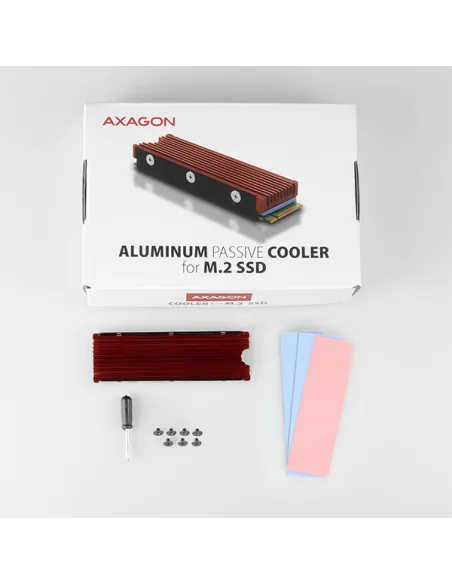 AXAGON CLR-M2 passiver M.2-SSD-Kühlkörper - 2280, Aluminium, rot